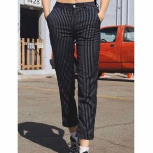 Brandy Melville John Galt Navy Striped Pants Size Medium